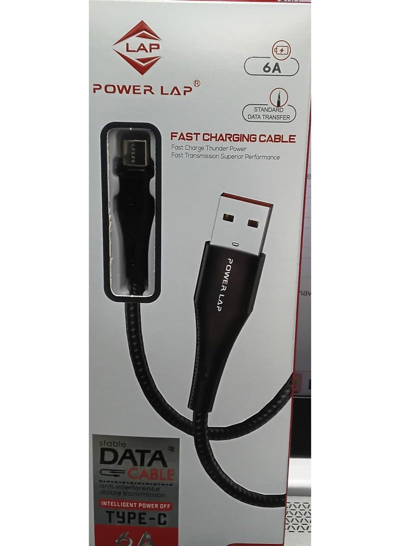 POWER LAP FAST CHARGING CABLE 1M USB TO TYPE- C PL-202 - Image 1